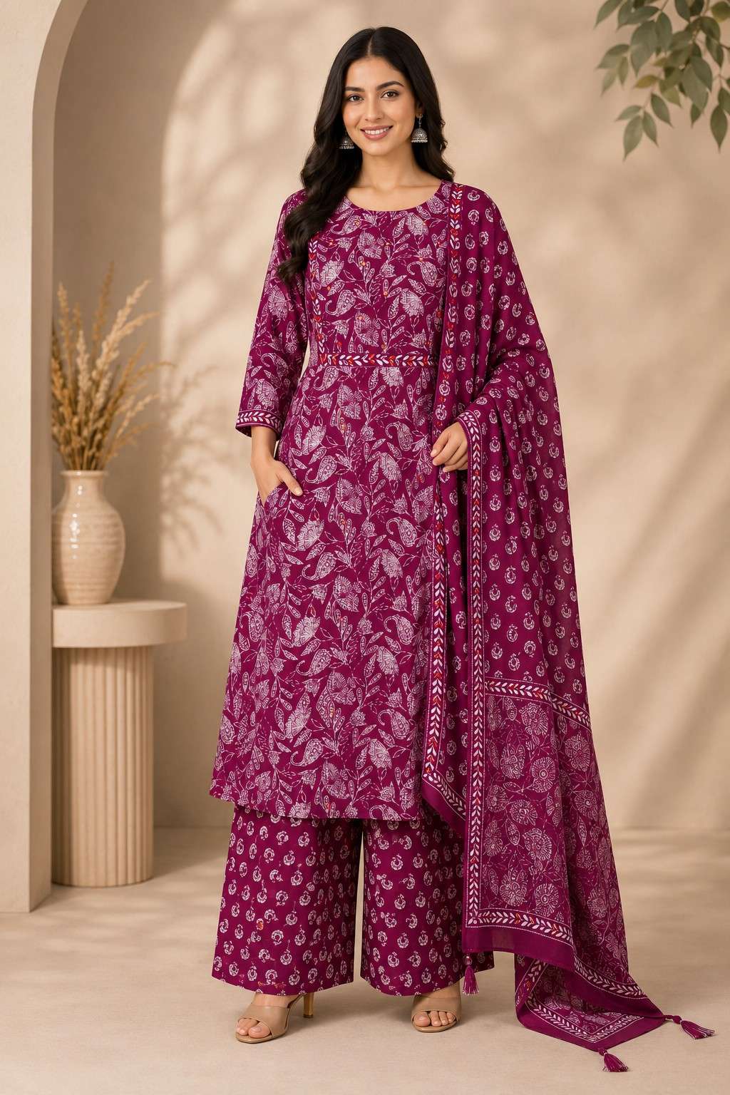 Grape wine salwar suit