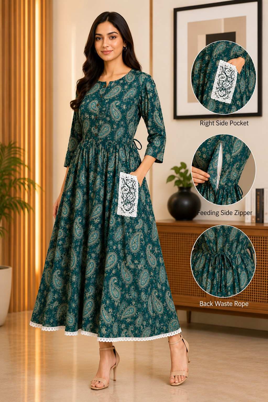 Maternity  Emerald green dress