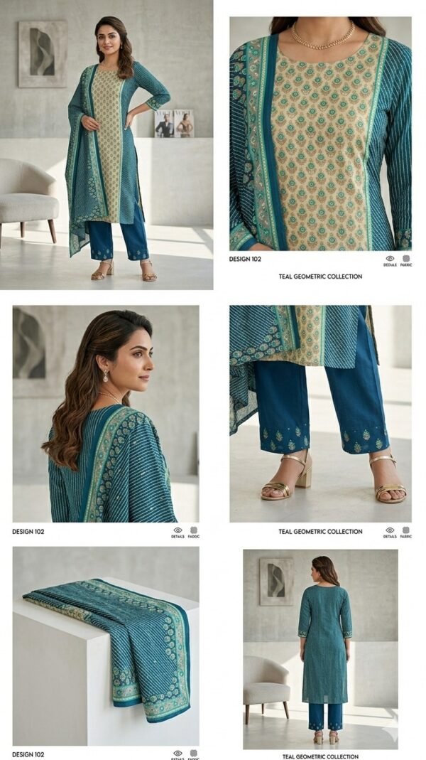 029-Teal-Serenity-Kurta-Set-main Teal Serenity Kurta Set