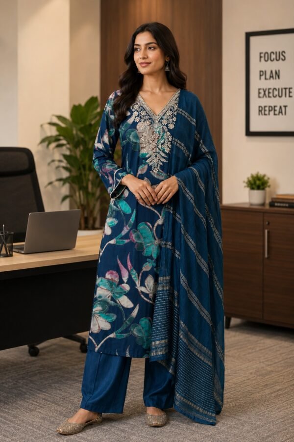 058-Royal-Indigo-Kurta-Set-main Royal Indigo Kurta Set