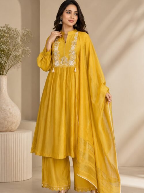 062-Mustard-Glow-Embroidered-Kurta-Set-main Mustard Glow Embroidered Kurta Set