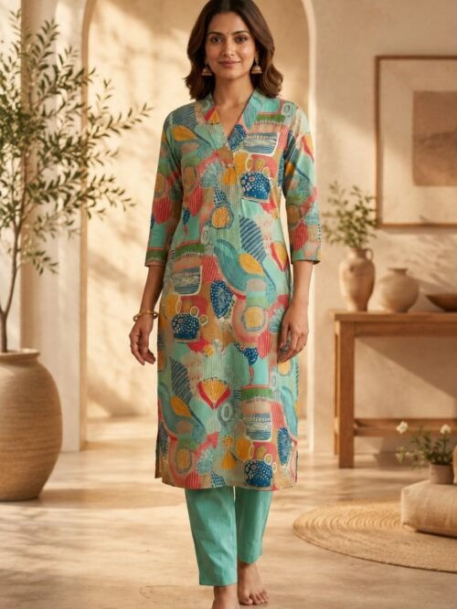 068-Ocean-Petals-Kurta-Set-main Ocean Petals Kurta Set