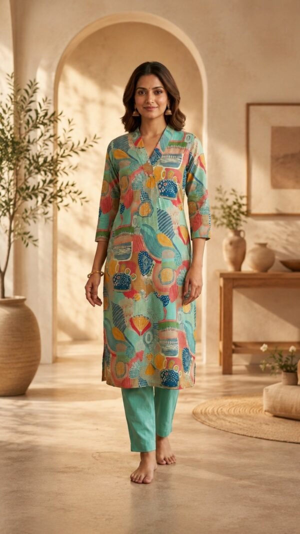 068-Ocean-Petals-Kurta-Set-main Berry Bloom Co-ord Set