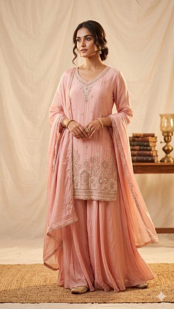 076-Plush-Pink-Embroidered-Short-Salwar-Set-main Olive Serenity Co-ords Set