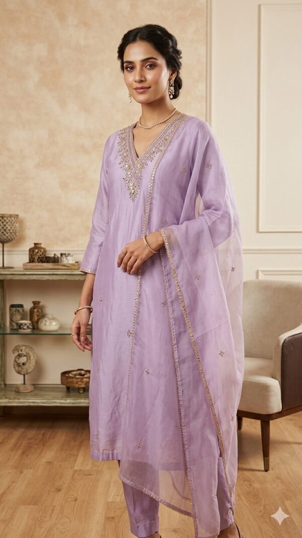 082-Lavender-Pearl-Kurta-Set-main Lavender Pearl Kurta Set