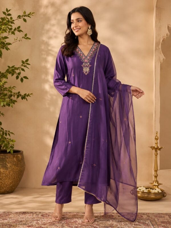 089-Amethyst-Embroidered-Kurta-Set-main Amethyst Embroidered Kurta Set